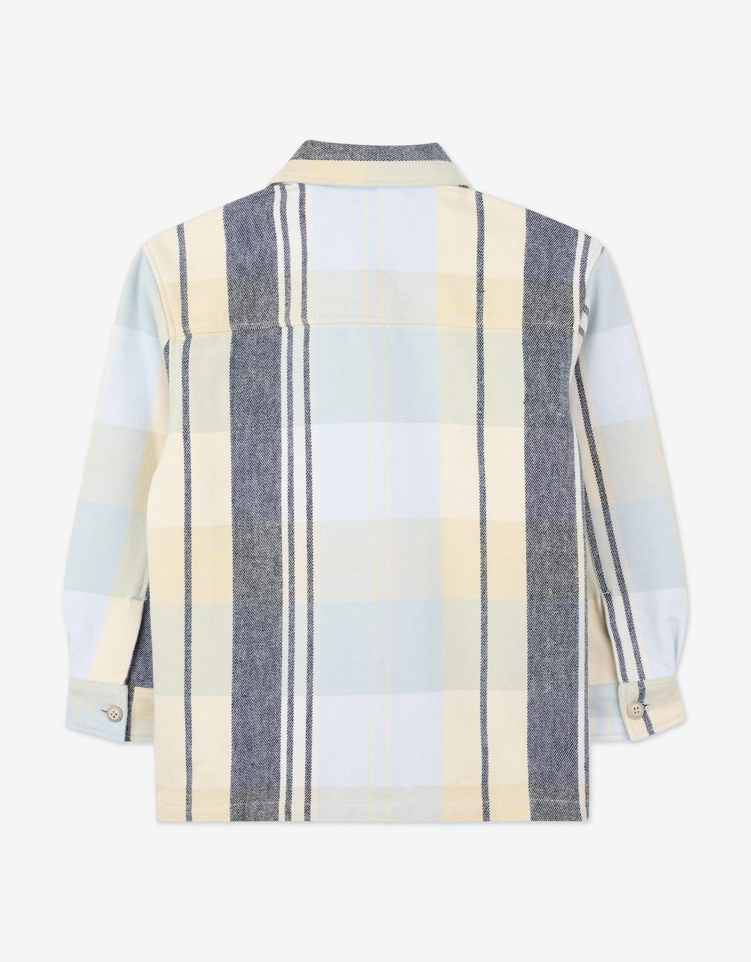 BOSS Boys Checked Logo Shirt in Blue