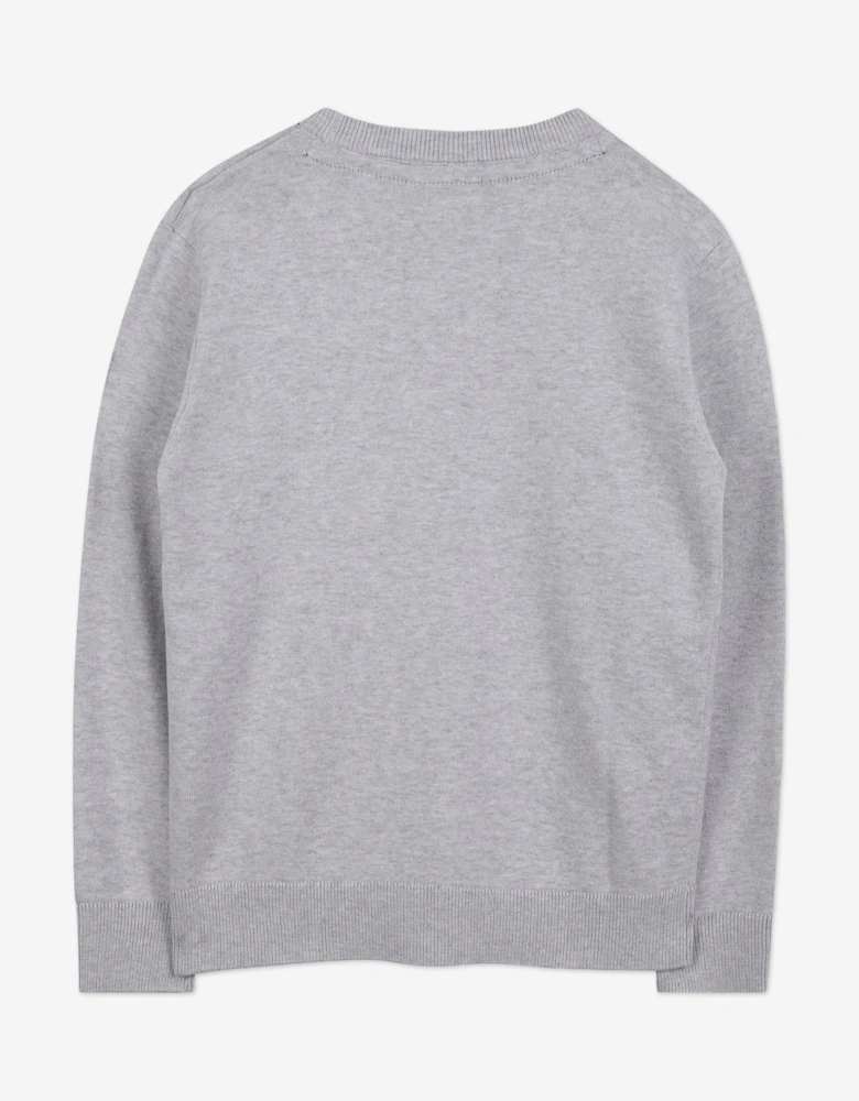 BOSS Boys Logo Knitted Jumper in Grey