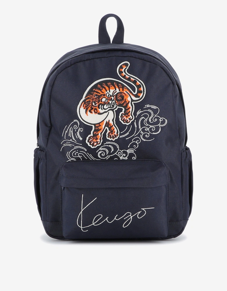 Kids Tiger Backpack in Navy (38cm)
