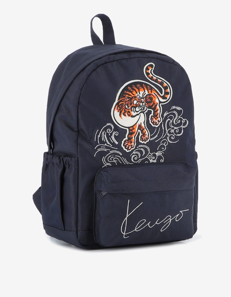 Kids Tiger Backpack in Navy (38cm)
