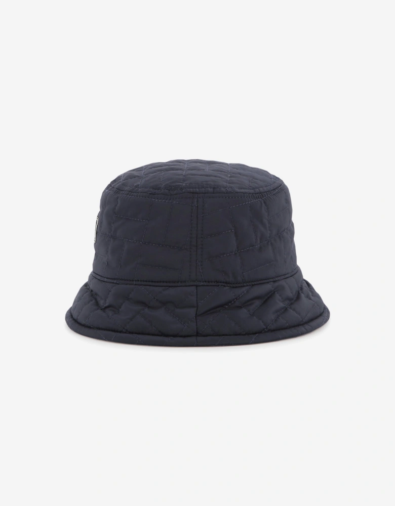 Kids Quilted Bucket Hat in Navy