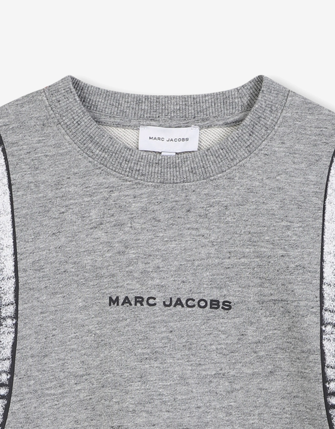 Boys Backpack Print Sweatshirt in Grey