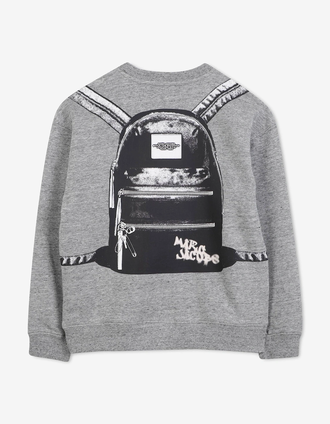 Boys Backpack Print Sweatshirt in Grey