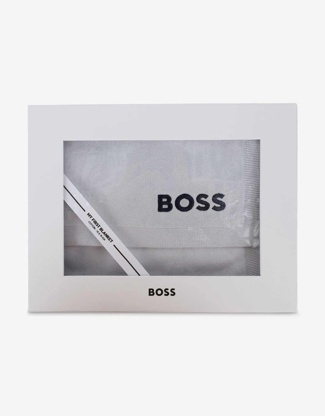 BOSS Baby Boys Monogram Blanket in Blue (75cm)