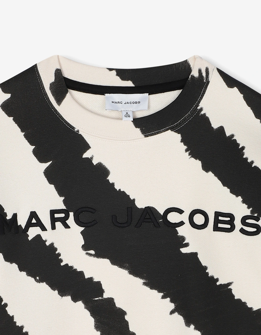 Boys Zebra Print Sweatshirt in Black