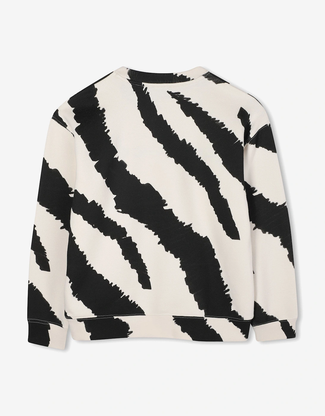 Boys Zebra Print Sweatshirt in Black