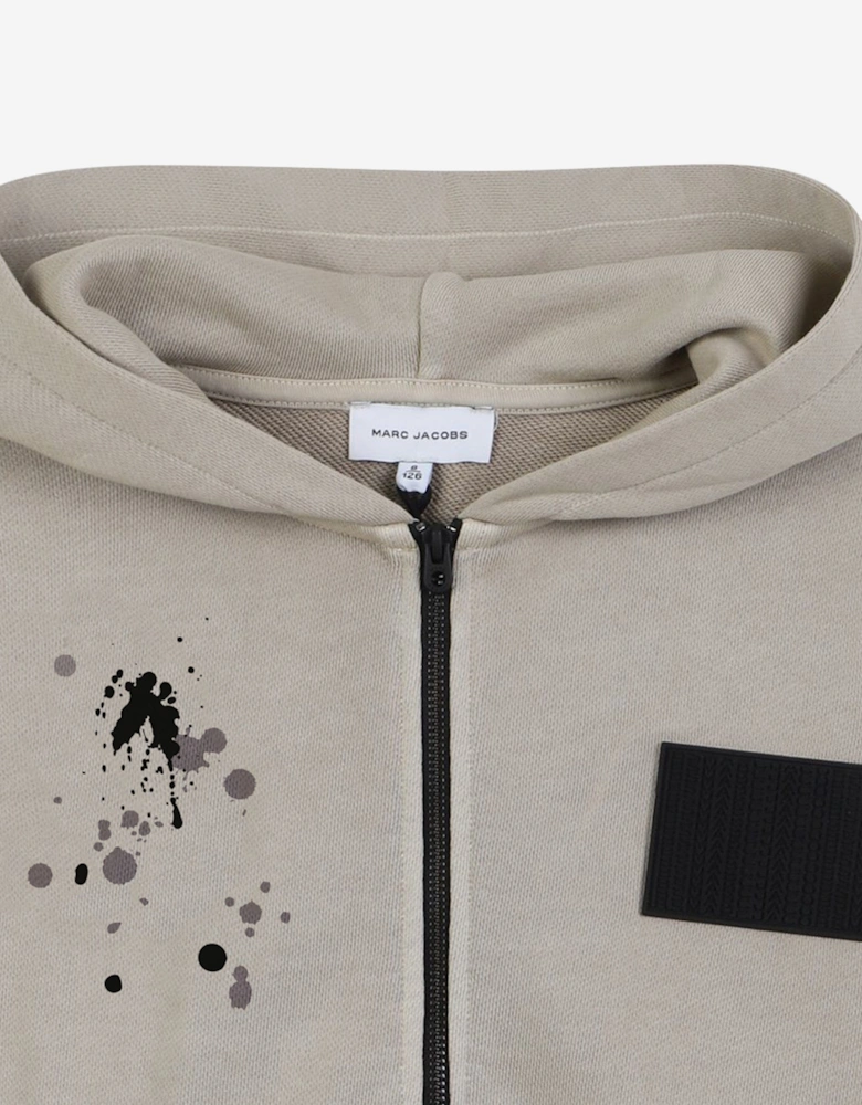 Boys Logo Zip Up Top in Grey