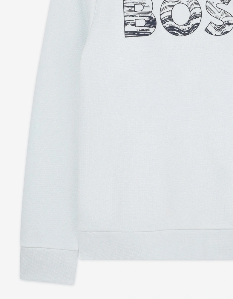 BOSS Boys Logo Print Sweatshirt in Blue