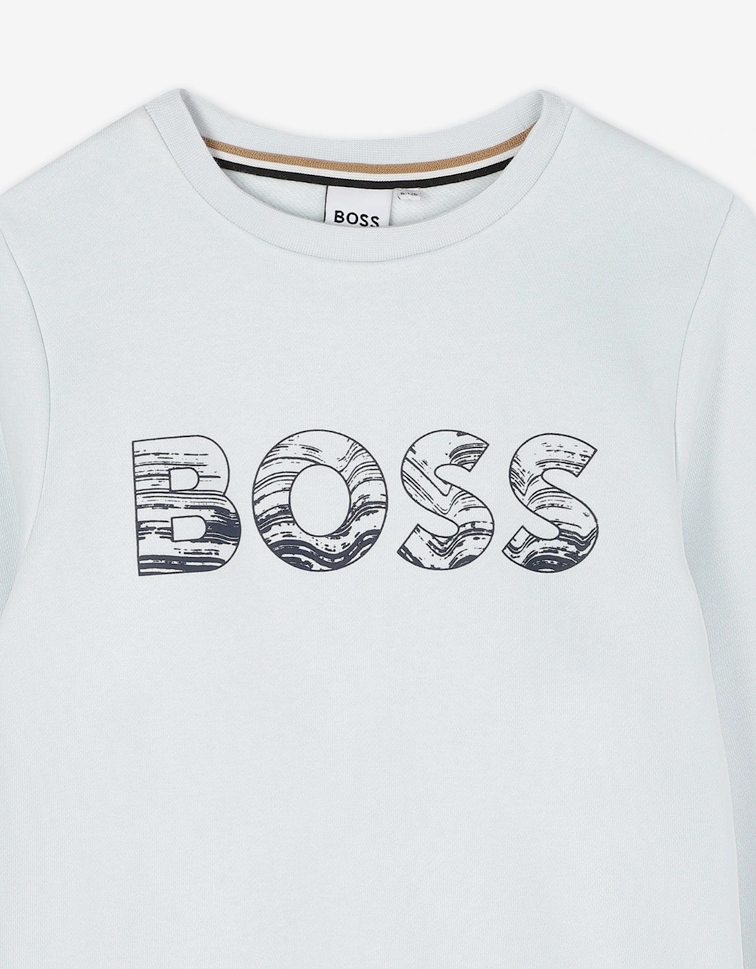 BOSS Boys Logo Print Sweatshirt in Blue