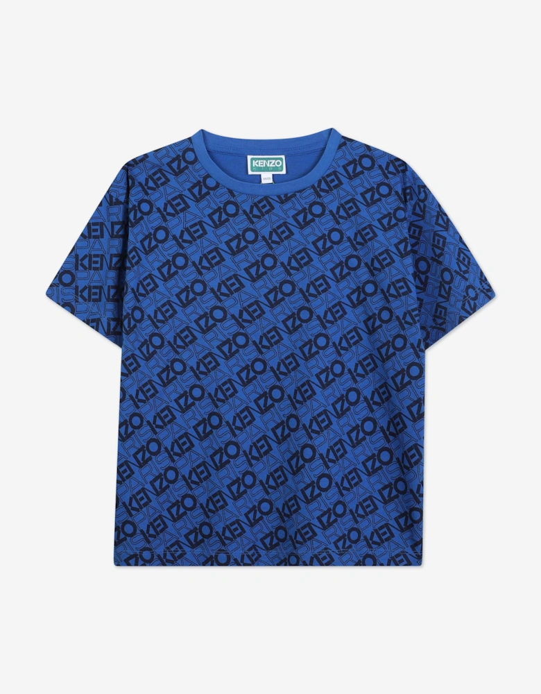 Boys Logo Print T-Shirt in Blue
