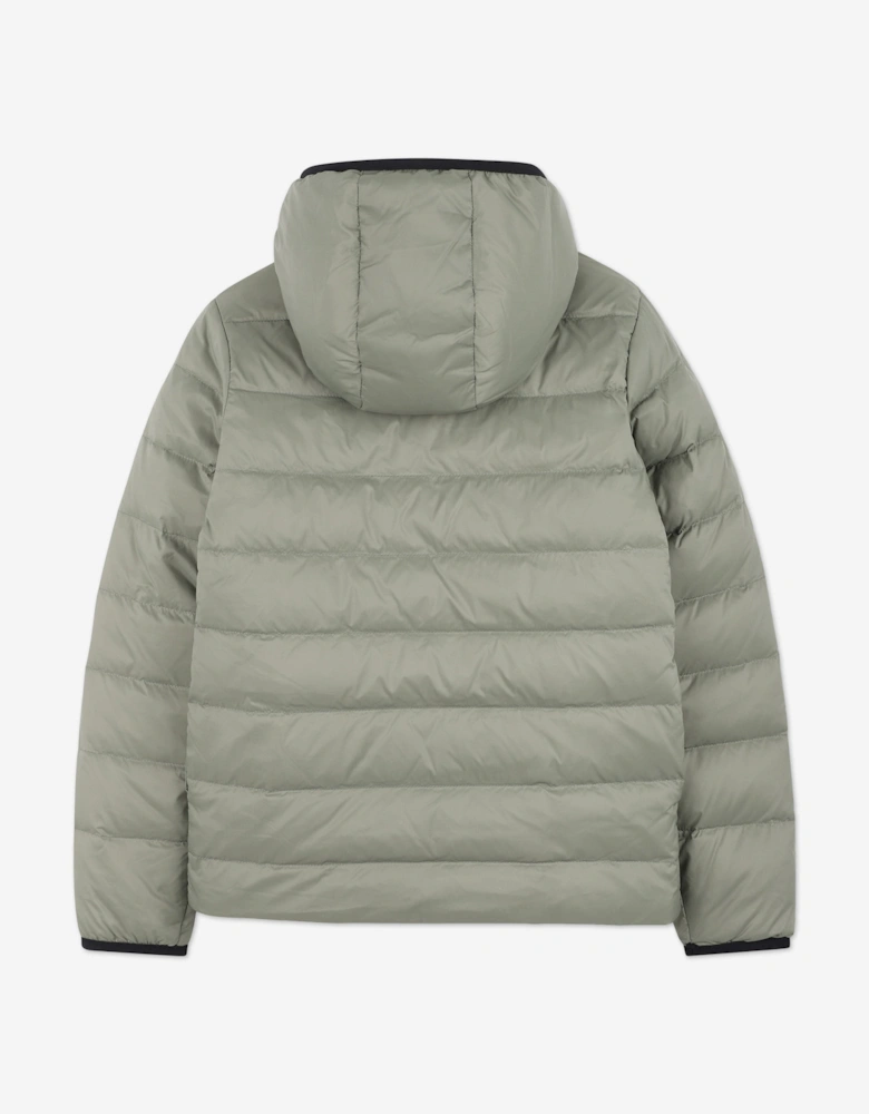 BOSS Boys Reversible Down Padded Puffer Jacket in Green