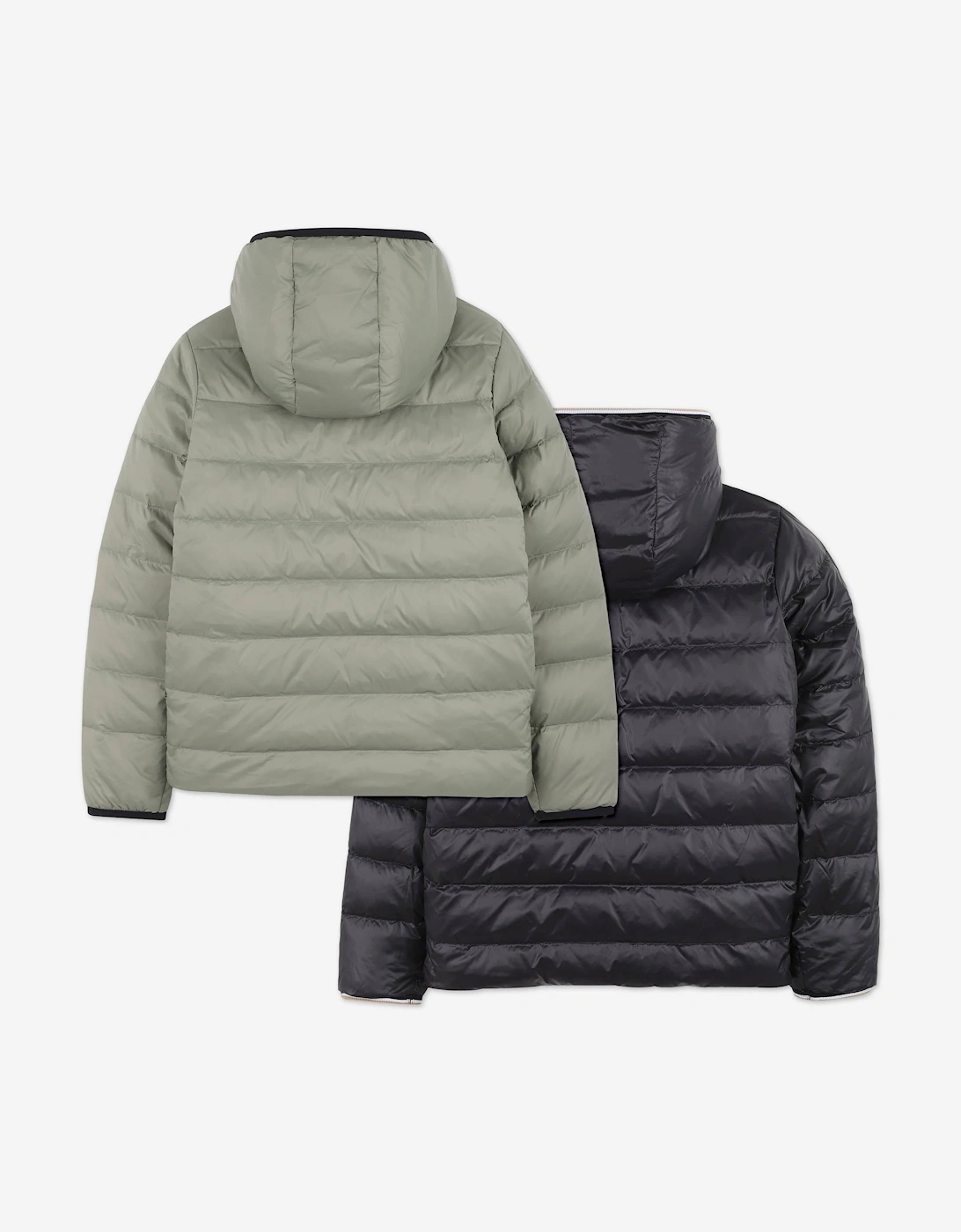 BOSS Boys Reversible Down Padded Puffer Jacket in Green