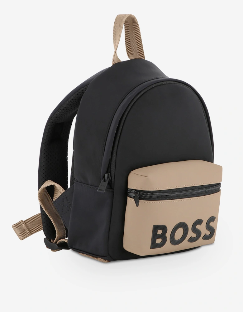 BOSS Boys Logo Print Backpack in Black (26.5cm)