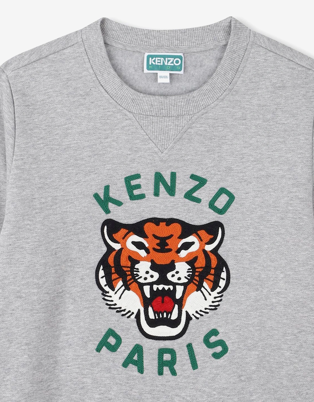 Boys Lucky Tiger Sweatshirt in Grey