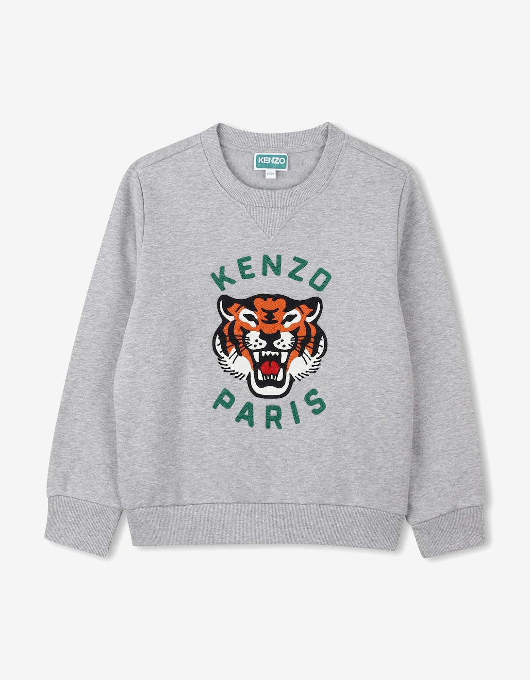 Kenzo Boys Grey 'S Lucky Tiger Sweatshirt In - Size: 12 Years Kids