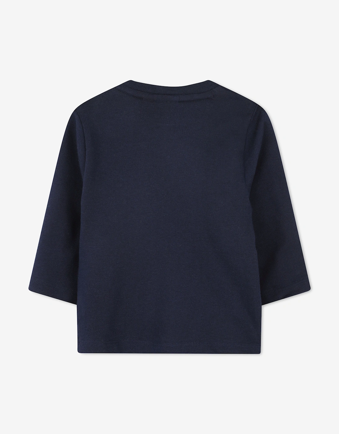 BOSS Baby Boys Long Sleeve Logo T-Shirt in Navy
