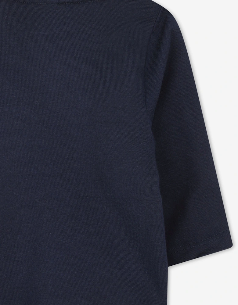 BOSS Baby Boys Long Sleeve Logo T-Shirt in Navy