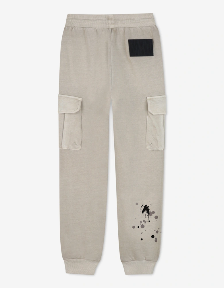 Boys Paint Print Joggers in Grey