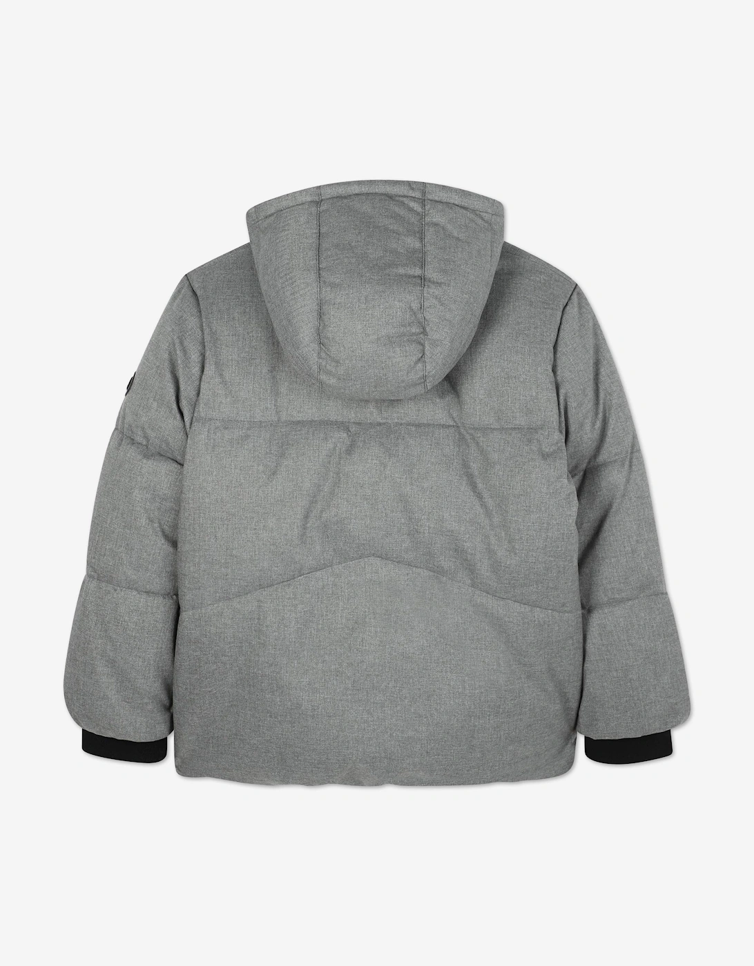 BOSS Boys Flannel Effect Puffer Jacket in Grey