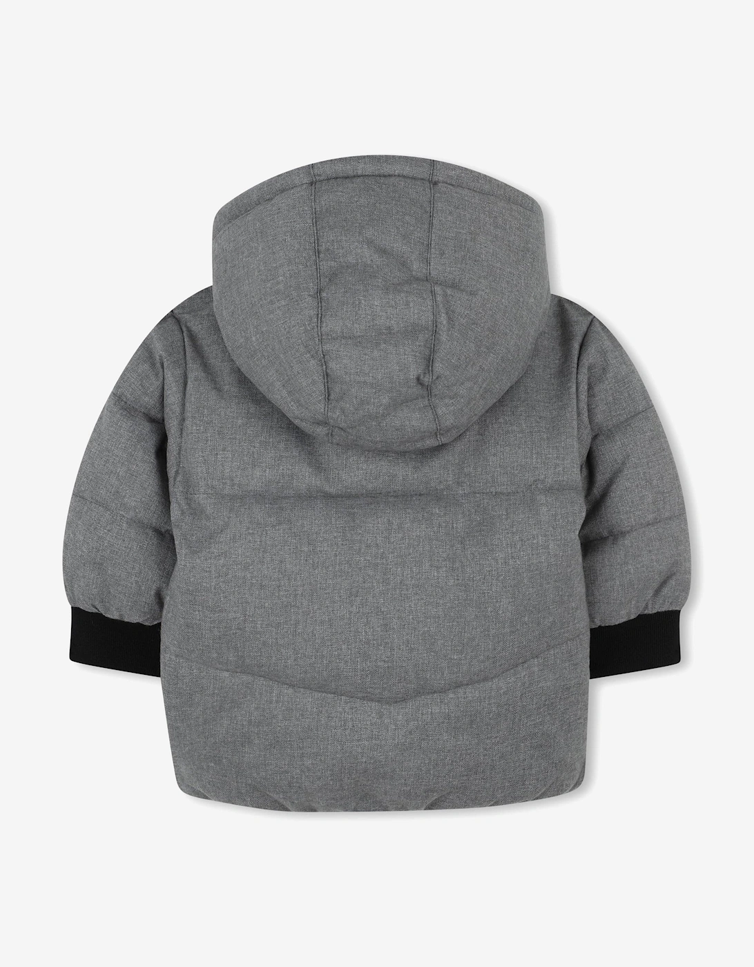 BOSS Baby Boys Flannel Effect Puffer Jacket in Grey
