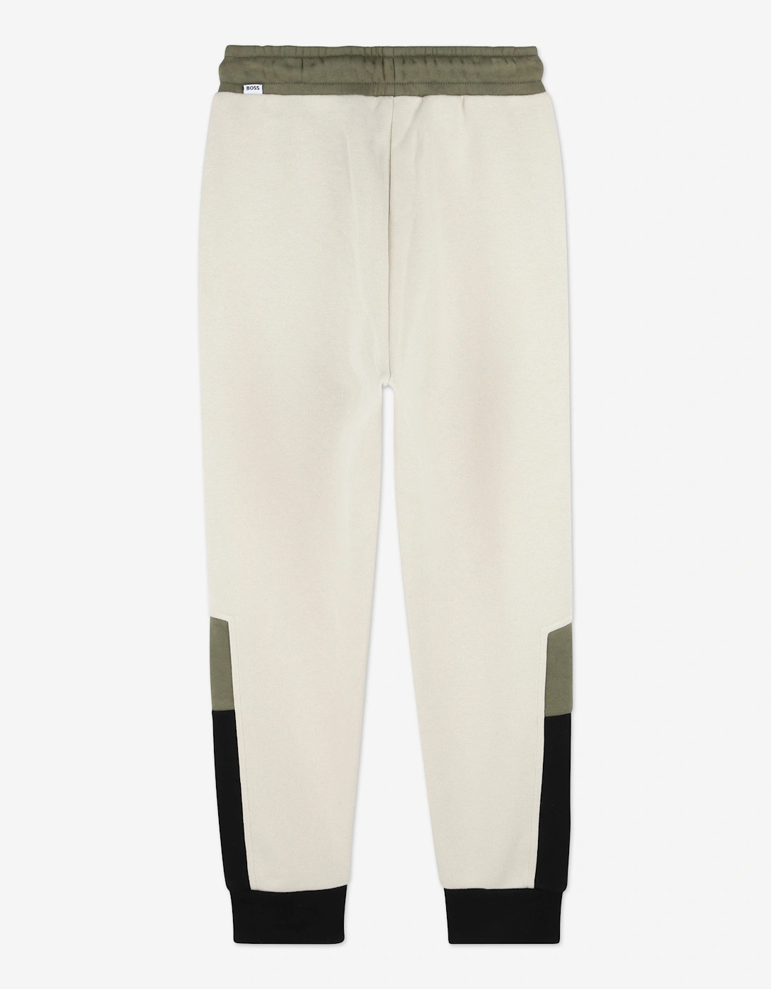 BOSS Boys Logo Print Joggers in Ivory