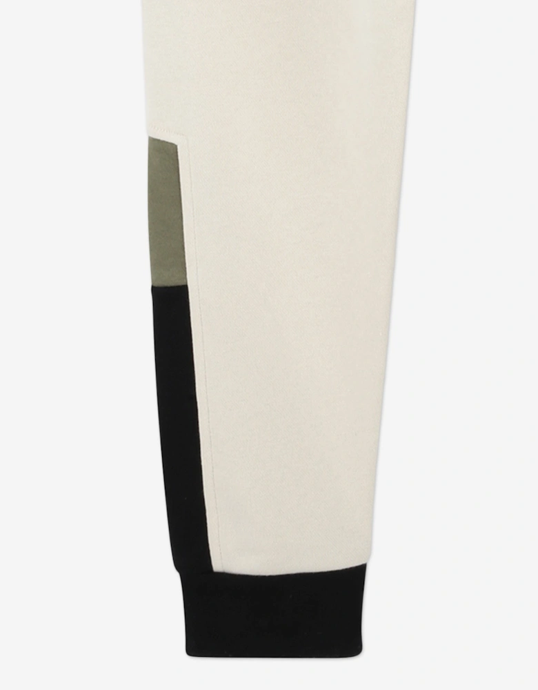 BOSS Boys Logo Print Joggers in Ivory