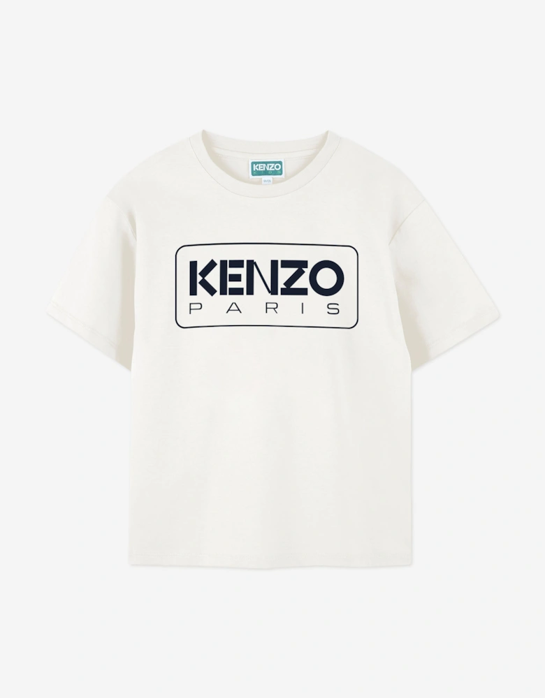Kids Logo Print T-Shirt in Ivory