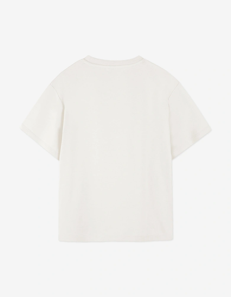 Kids Logo Print T-Shirt in Ivory