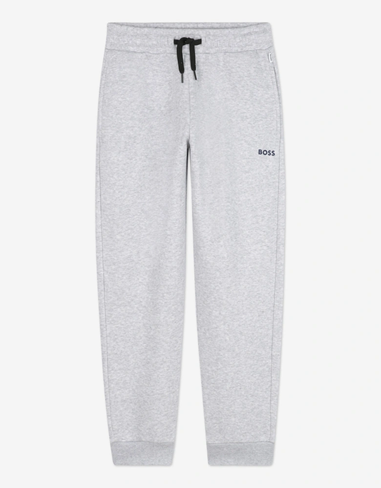 BOSS Boys Logo Print Tracksuit in Grey