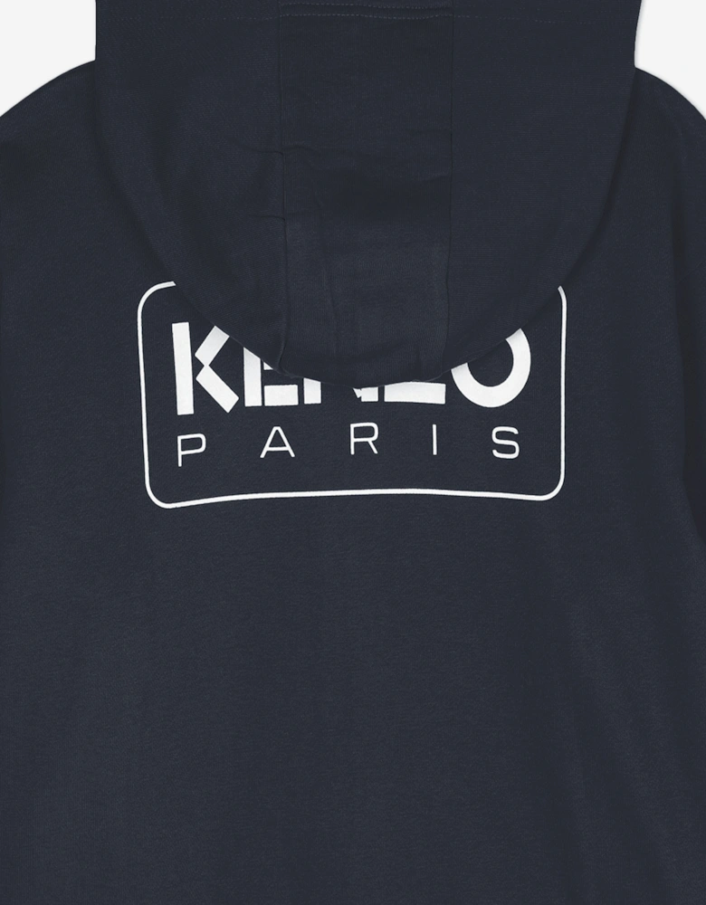 Kids Logo Zip Up Top in Navy