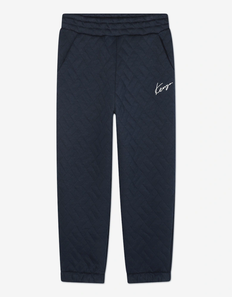 Boys Weave Patterned Tracksuit in Navy