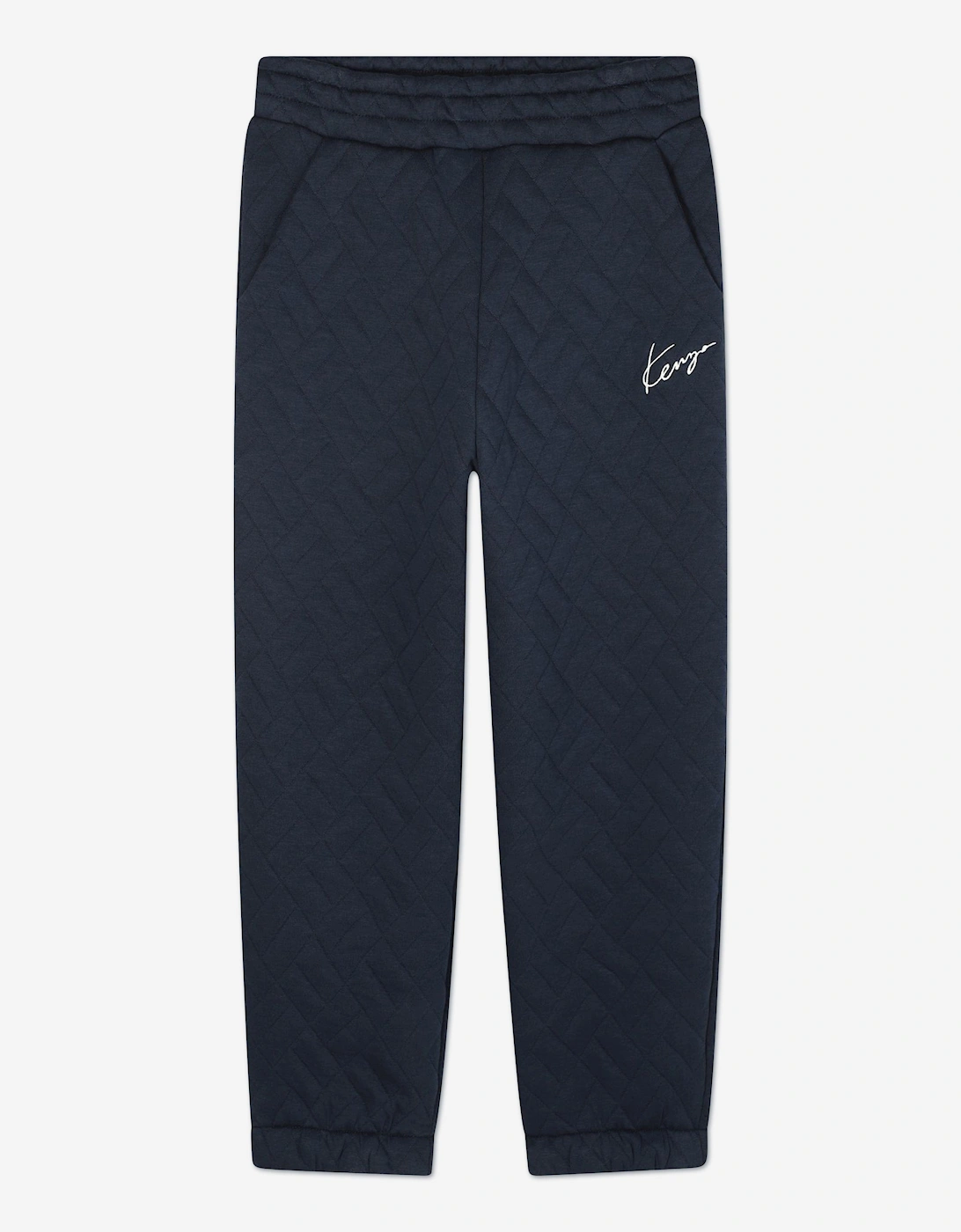 Boys Weave Patterned Tracksuit in Navy