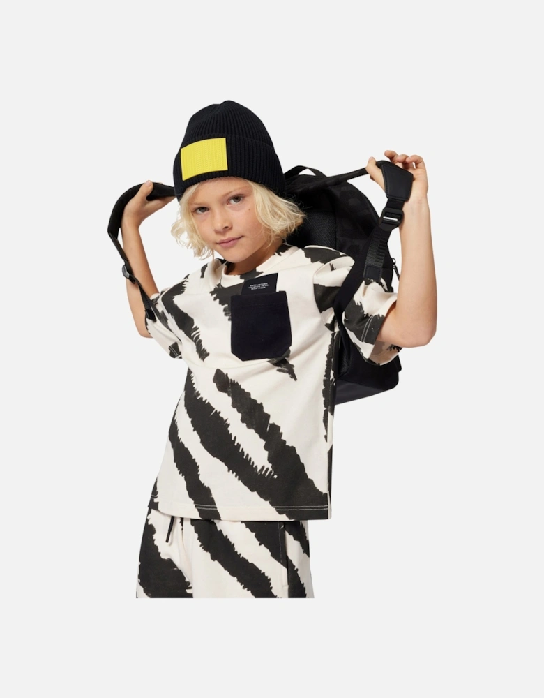 Boys Zebra Print T-Shirt in Black
