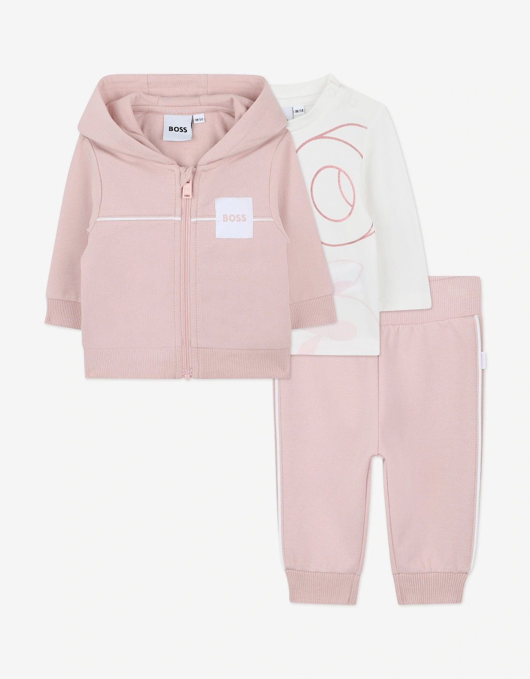 BOSS Baby Girls 3 Piece Tracksuit Set in Pink, 8 of 7