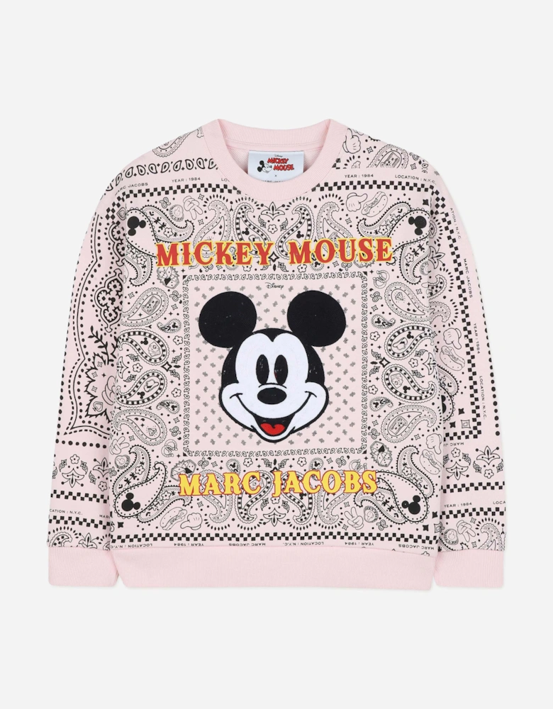 Girls Disney's Mickey Mouse Bandana Sweatahirt in Pink