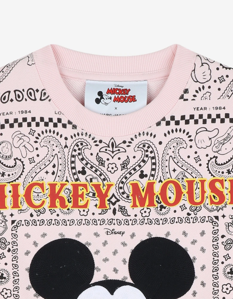 Girls Disney's Mickey Mouse Bandana Sweatahirt in Pink