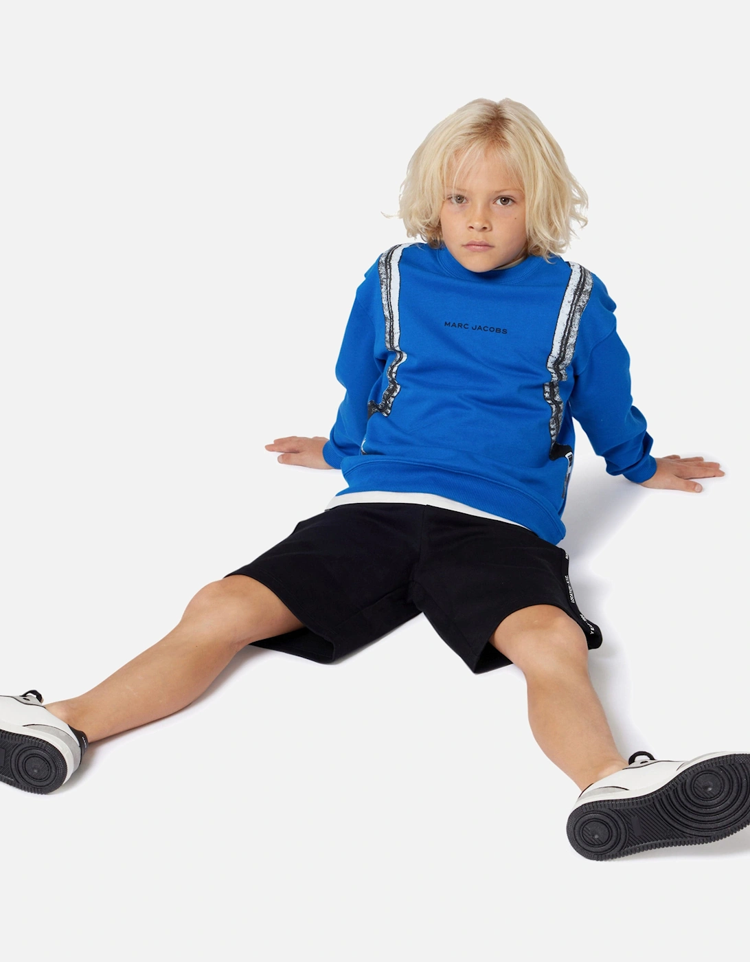 Boys Backpack Print Sweatshirt in Blue