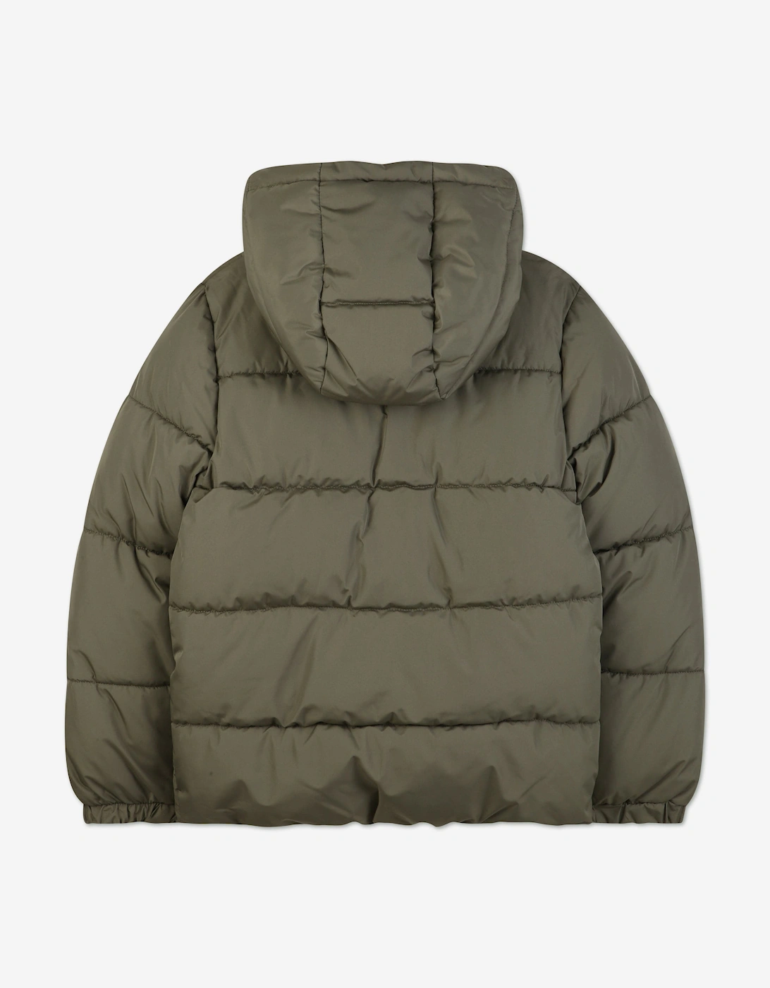 BOSS Boys Hooded Puffer Jacket in Green