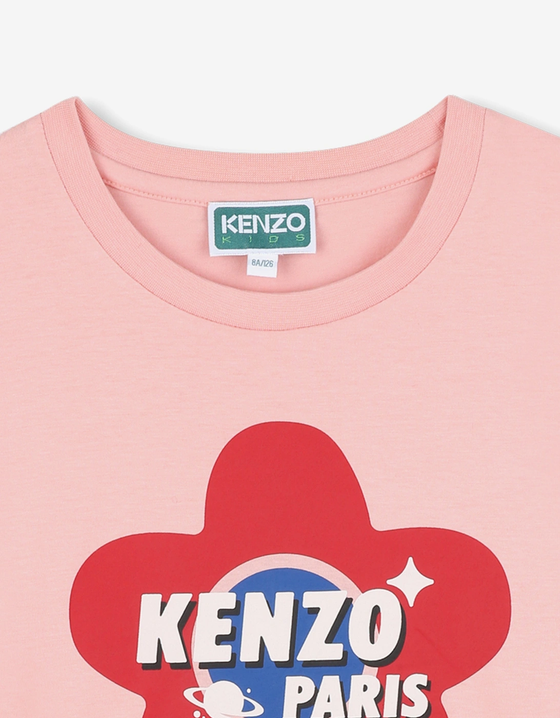 Girls Long Sleeve Flower Logo T-Shirt in Pink