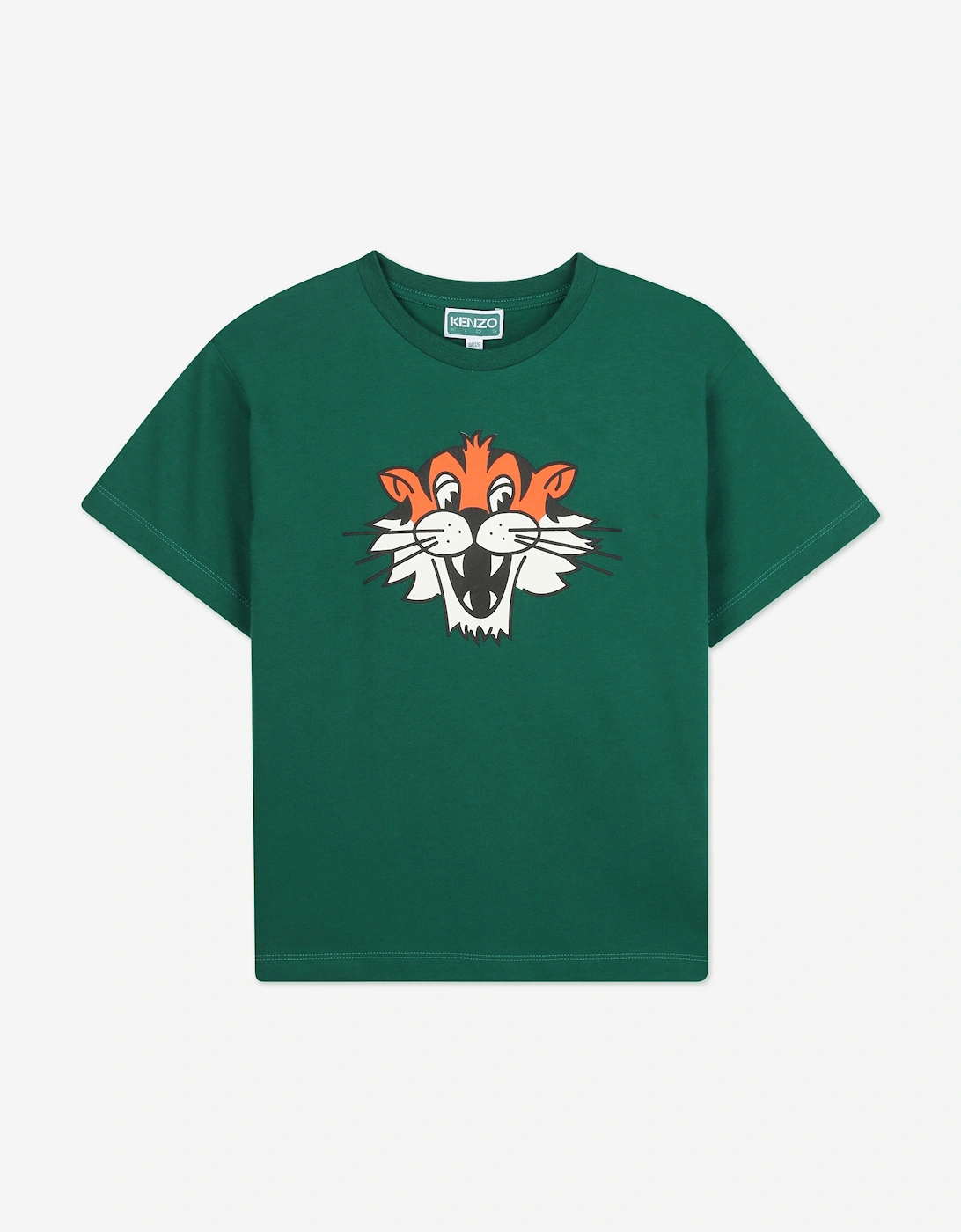 Boys Tiger Print T-Shirt in Green, 5 of 4