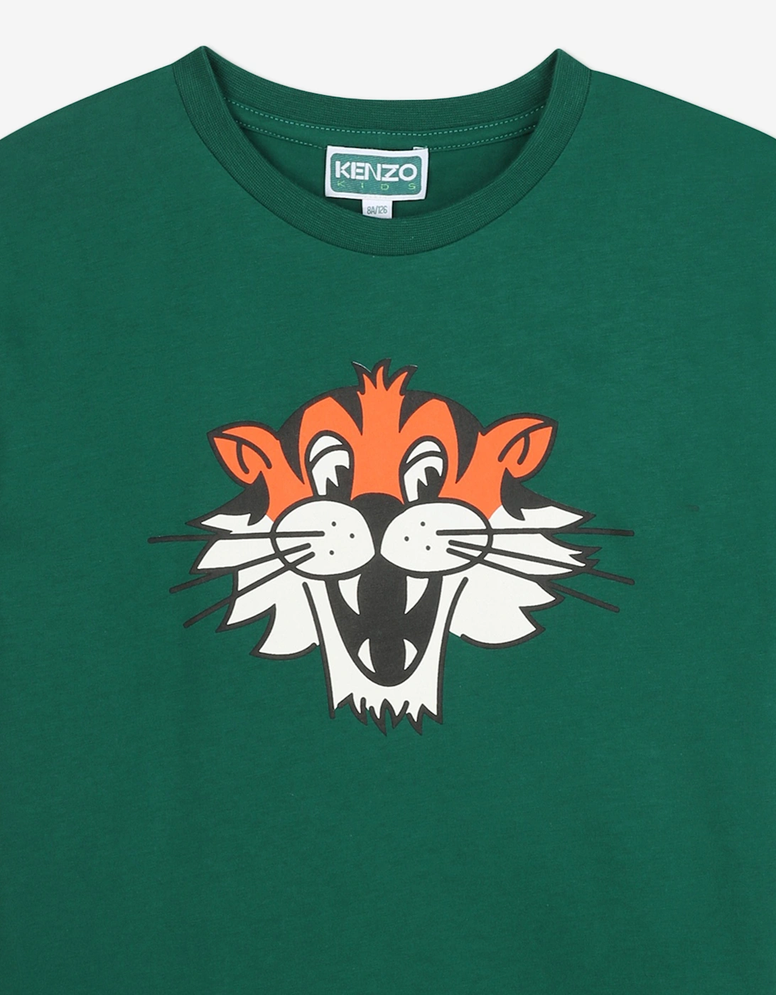 Boys Tiger Print T-Shirt in Green