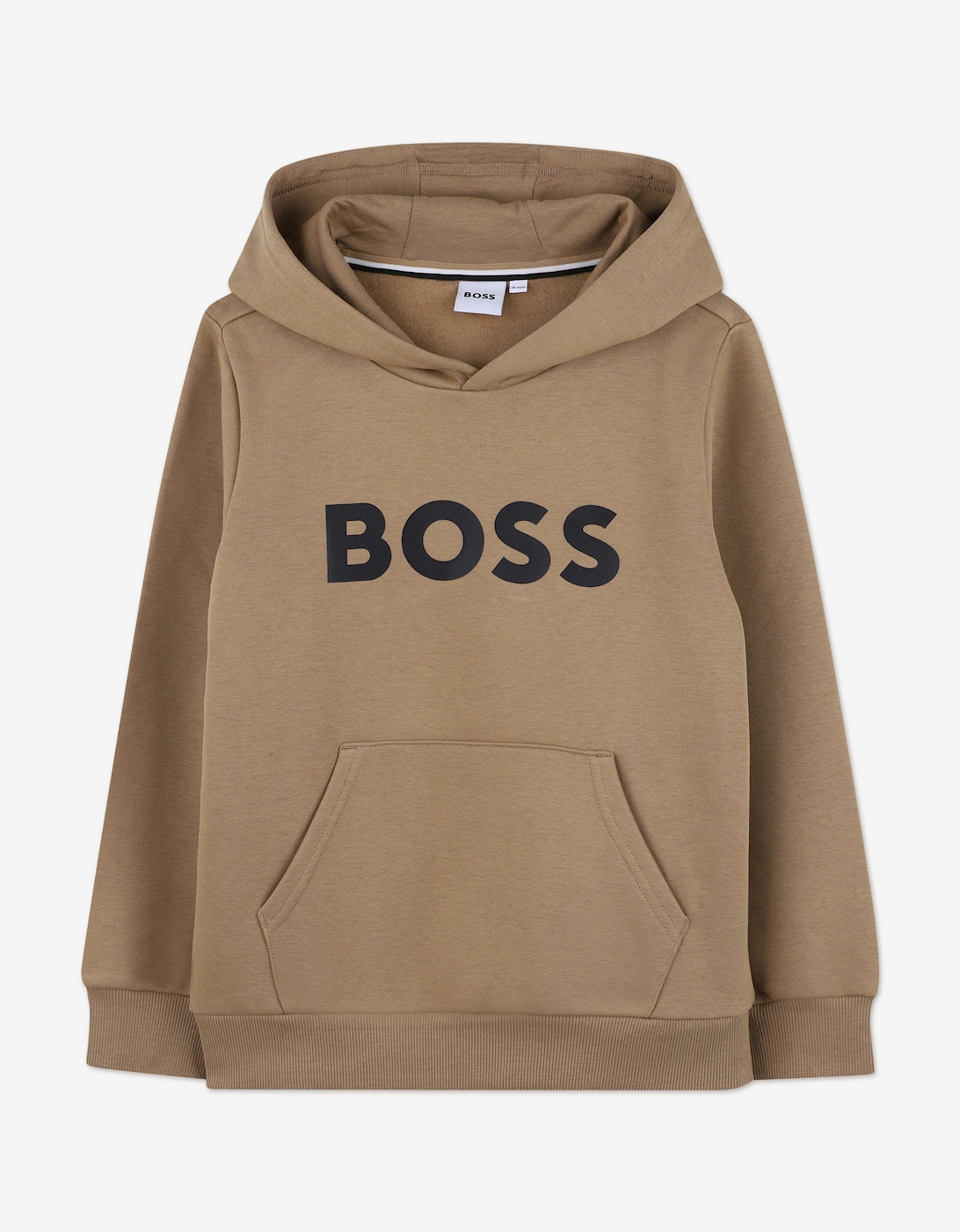 BOSS Boys Logo Print Hoodie in Brown, 5 of 4