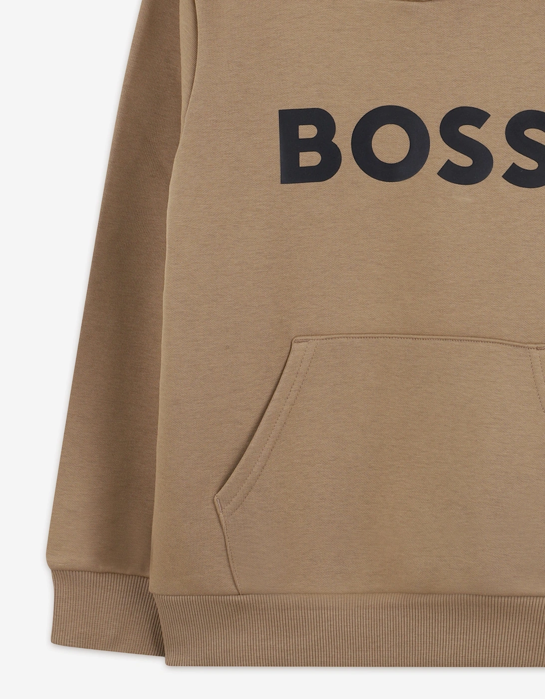 BOSS Boys Logo Print Hoodie in Brown
