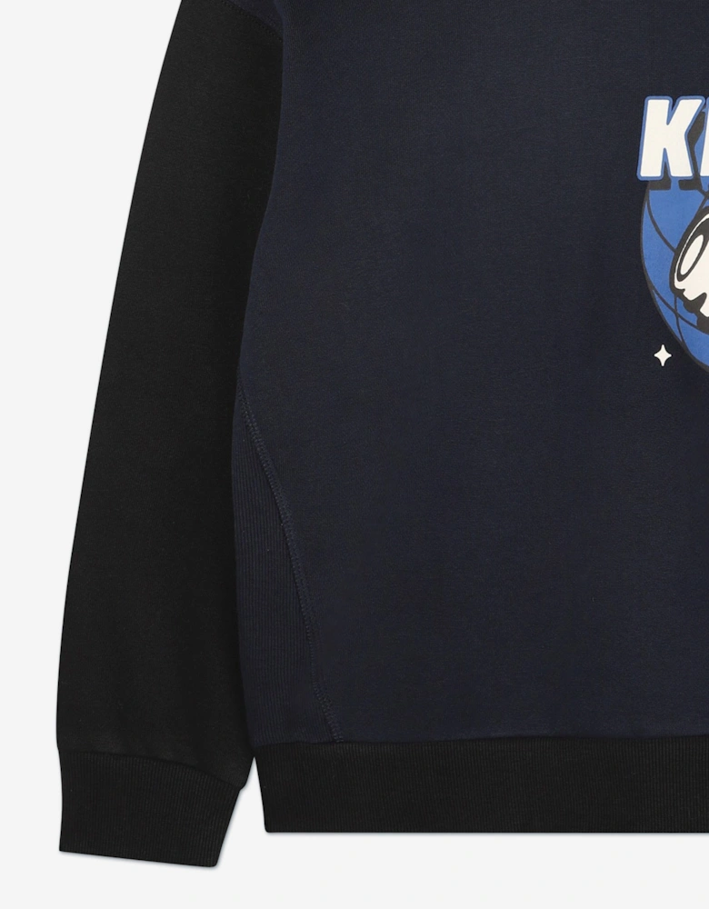 Boys Fish Logo Sweatshirt in Navy