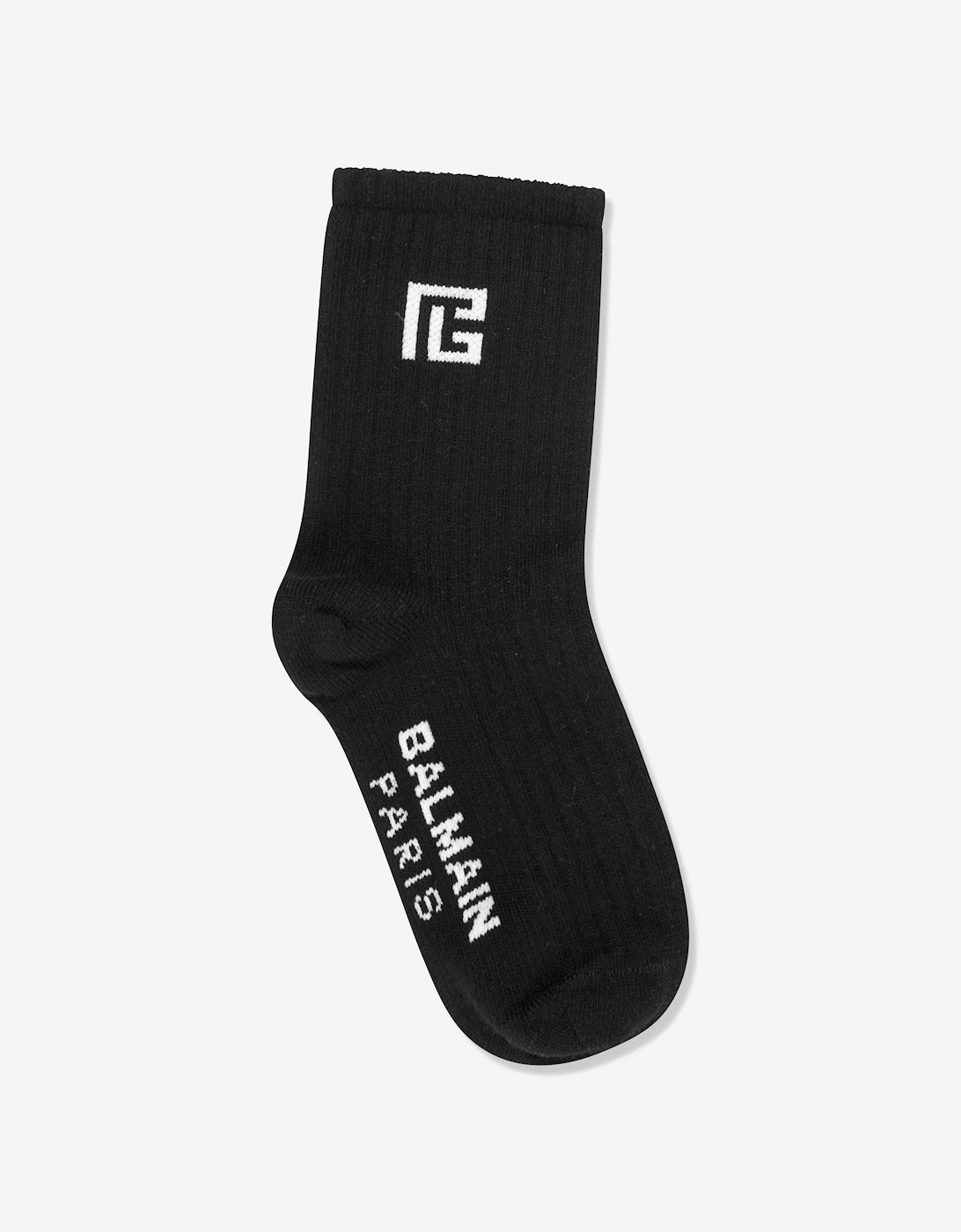 Kids Monogram Logo Socks in Black, 9 of 8