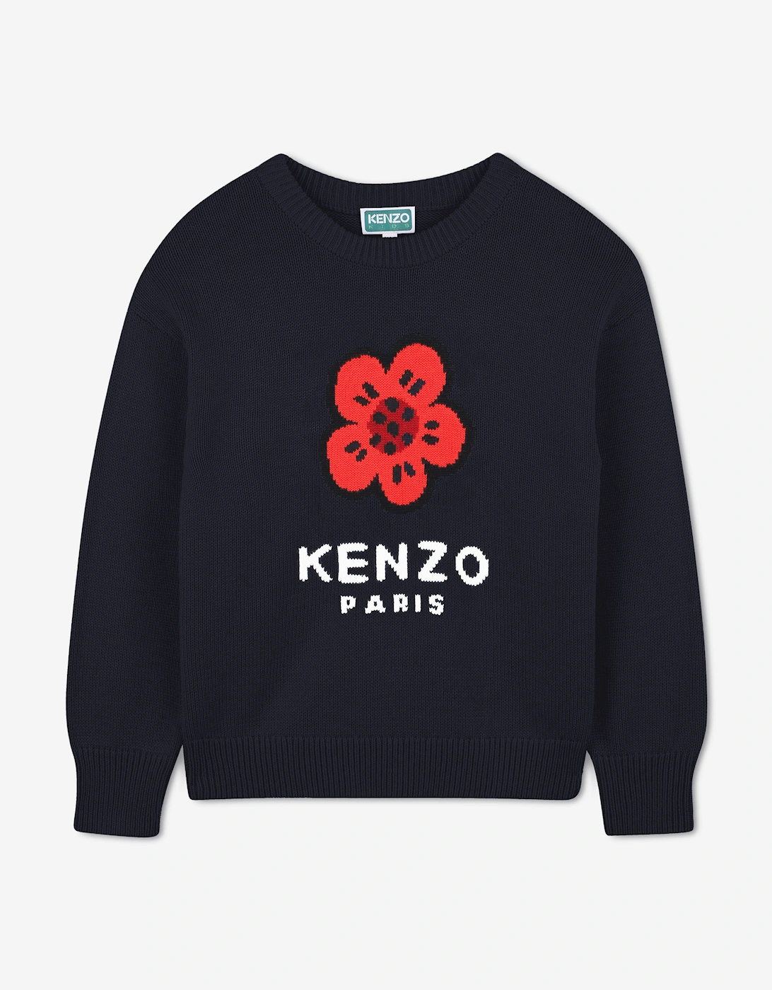 Girls Boke Flower Knitted Jumper in Navy, 5 of 4