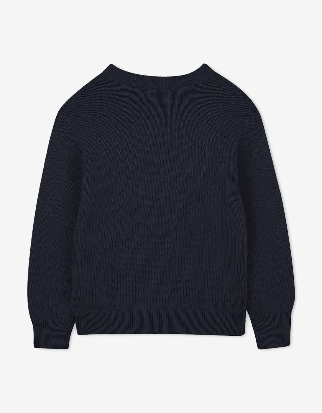 Girls Boke Flower Knitted Jumper in Navy
