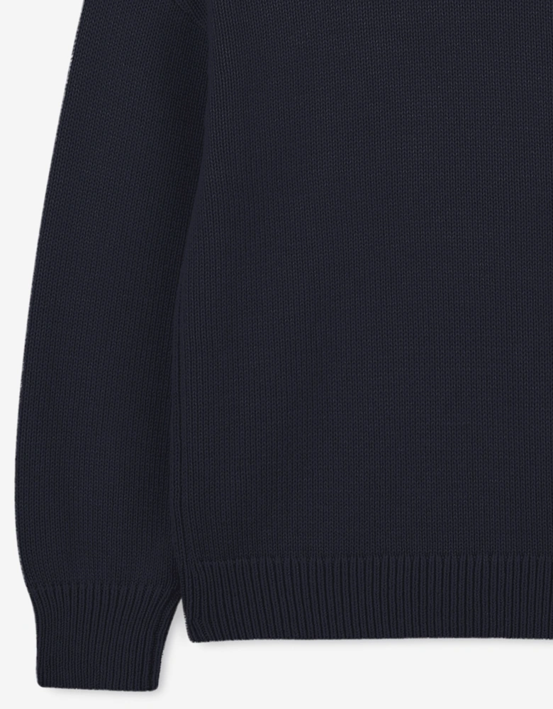 Girls Boke Flower Knitted Jumper in Navy