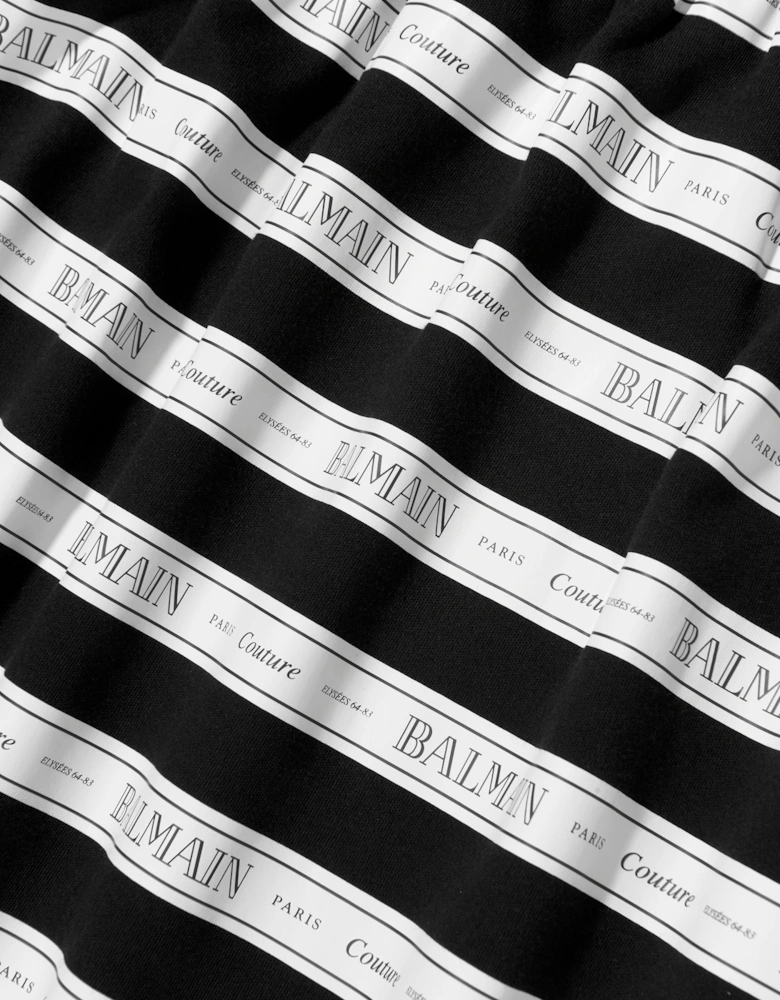 Baby Girls Striped Logo Dress in Black