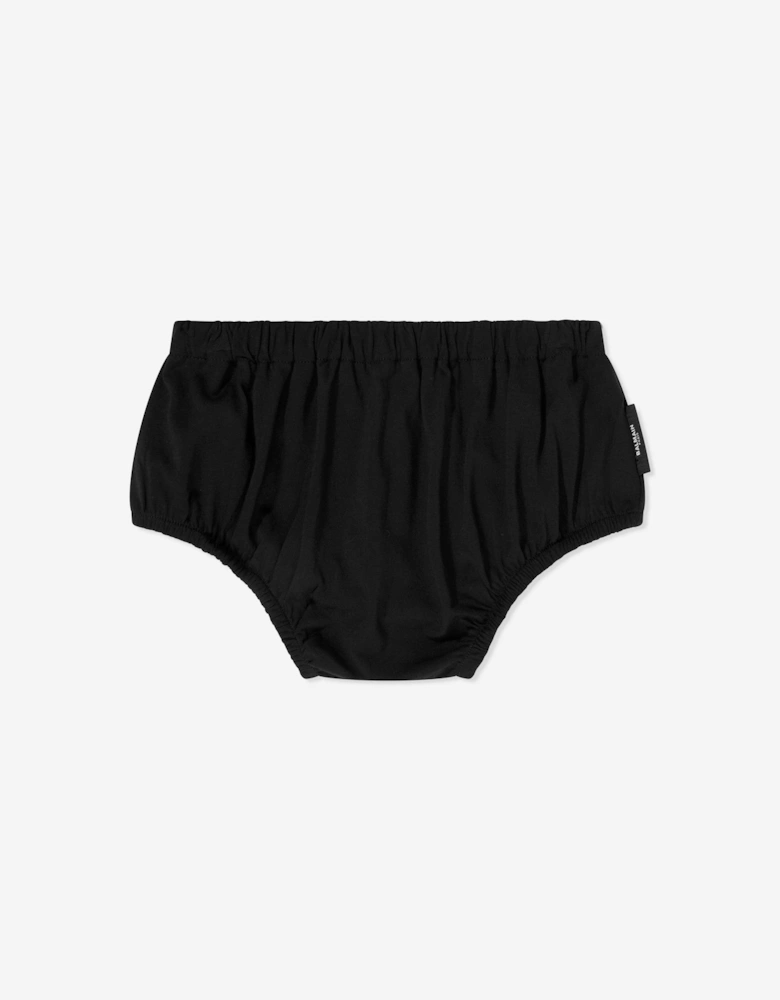 Baby Girls Striped Logo Dress in Black